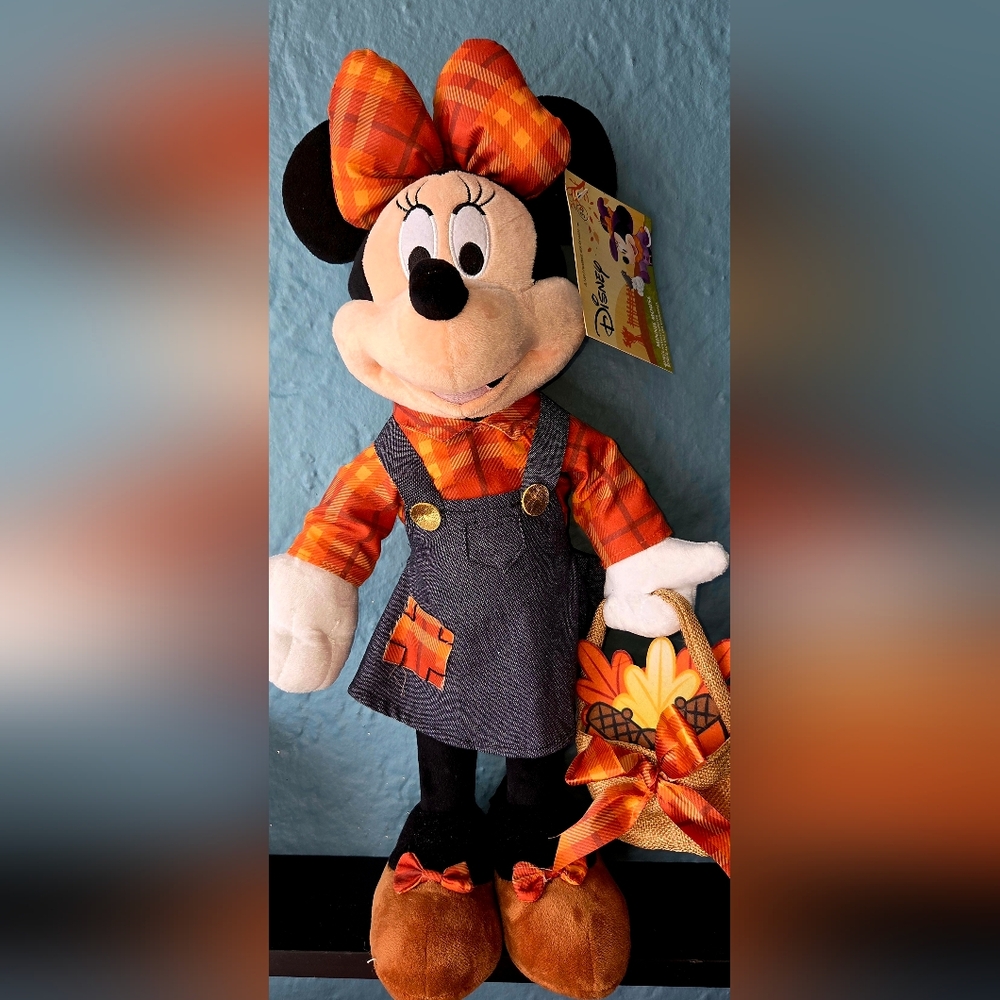 Disney Minnie Mouse Plush - Orange, Black, and Blue